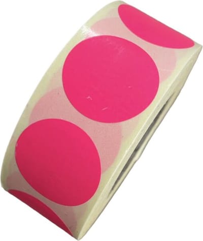 Etiketten Rond Fuchsia Roze Blanco 27 mm