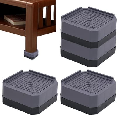 Meubelverhogingen - Verhogers meubels - Meer opbergruimte - Antislip ontwerp - 4 stuks 4 cm - Grijs