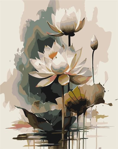 Untamed - Paint by numbers Volwassenen – schilderen op nummer – Creatieve hobby – Ontspanning thuis – Cadeau idee – Compleet pakket – DIY decoratie – Bloemen – Lotus – Quiet Lotus