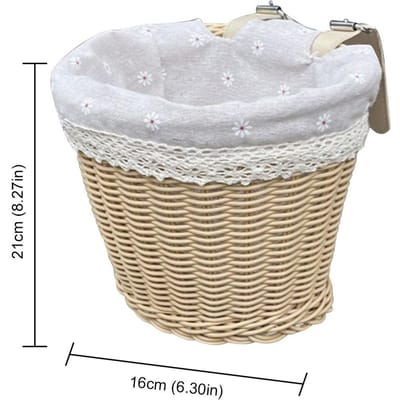 Fietsmand Rieten Wilgentenen Fiets Voor Mand voor Kleine Honden Katten Huisdier Draagtas Waterdicht voor Kamperen Fietsaccessoires