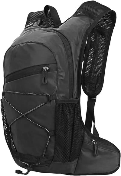 Fiets Rugzak - Sporttas Outdoor - Hoge Zichtbaarheid - Reflecterend Materiaal - 8 Liter Capaciteit - Zwart Grijs