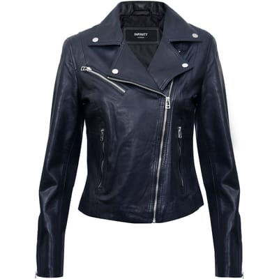 Dames slim leren bikerjack-Matlock