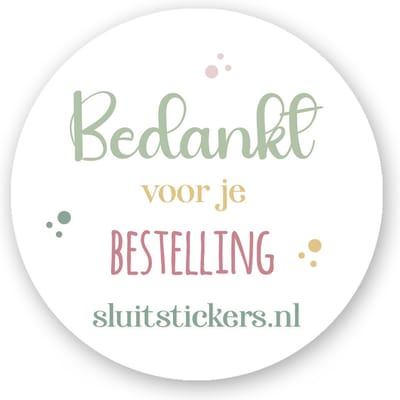 25x Sluitstickers Bedankt voor je bestelling -colorrush- sluitsticker bedrijf-sluitzegel bedrijf - verpakkingssticker - wensetiket met naam van website - Sluitstickers Pimp Studio