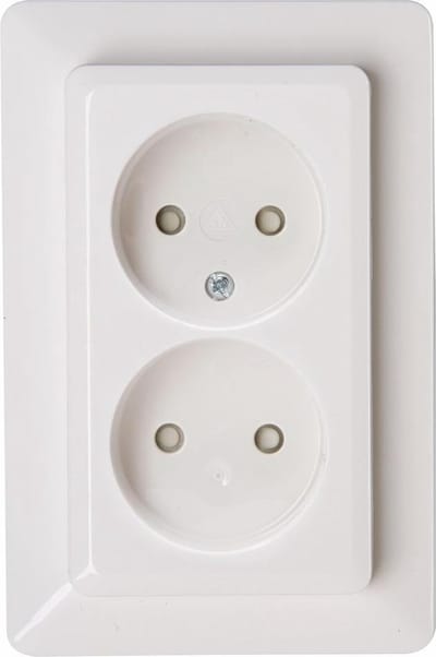 Kopp Milano – Dubbele wandcontactdoos inbouw ongeaard (wit)