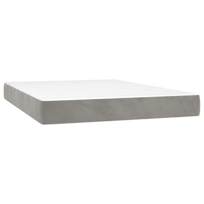 vidaXL - Pocketveringmatras - medium - full - 137x190x20 - cm - fluweel - lichtgrijs