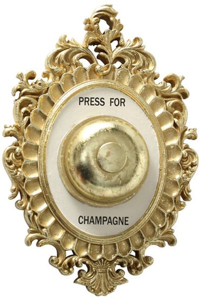 Boltze Muurdecoratie bel - Press for Champagne - goud - bruiloft cadeau - feestaccessoires/decoratie