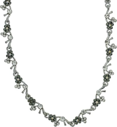 Behave - Ketting met bloemetjes van steentjes - 38 cm