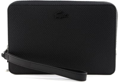 LACOSTE Leren Koppeling Avondtas Chantaco Clutch Noir Zwart
