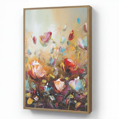 Wandlamp 60x90 cm - Oplaadbaar - Bloemen - Kunst - Natuur - Olieverf - Wandlampen binnen woonkamer - Slaapkamer lamp - Decoratieve nachtlamp - Vloerlamp draadloos