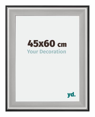Your Decoration - Puzzellijst 45x60 cm - Zwart Zilver Gepolijst - Puzzellijst 500-1000 stukjes - Hout Fotolijst - Birmingham