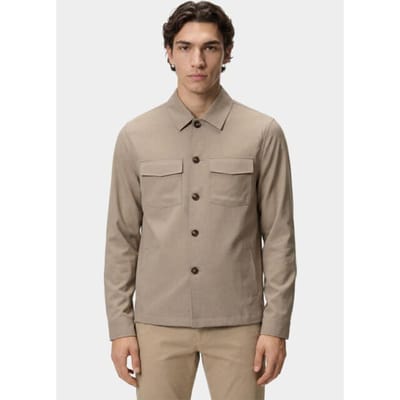 Beige overshirt Born With Appetite normale fit knopen
