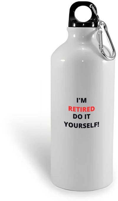 Hacebo® - im retired do it yourself waterfles - Collega - cadeau collega - cadeau - pension - bedankt cadeau collega - water fles - 400ML
