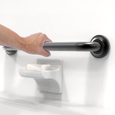 Douche Grab Bar - Badkamer Handgreep - Veiligheid Thuis - Gekartelde Grip - 500kg Draagkracht - Mat Zwart