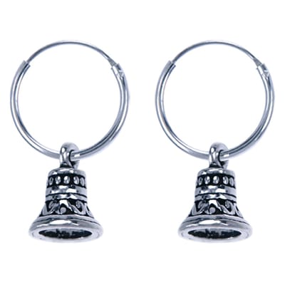 Hetty'S - Zilveren oorringen - Maat 20 mm - Kerstklokje