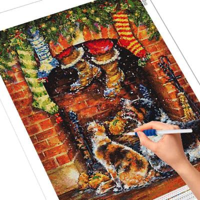 Broderie Diamant Point Complet Chien 5D DIY Noël Peinture Diamant Animal Strass Art Décoration Maison Full Square 20X30CM