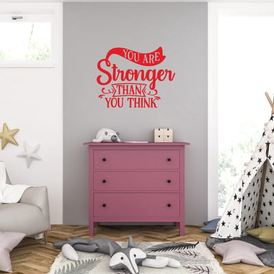 Muursticker - You Are Stronger Than You Think - 40,6 x 51,8 - Rood