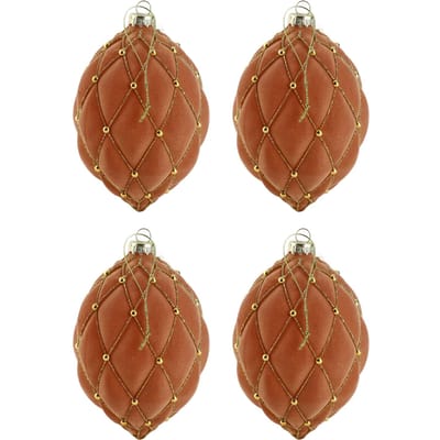 4 stuks Kerstballen Kerstboom Decoratie Ornament Hangende Bal Decoratie voor Kerstmis Huisdecoratie 10cm Type C lichtbruine kleur