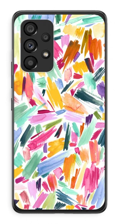 Case Company® - Hoesje geschikt voor Samsung Galaxy A53 5G hoesje - Watercolor Brushstrokes - Soft Cover Telefoonhoesje - Bescherming aan alle Kanten en Schermrand