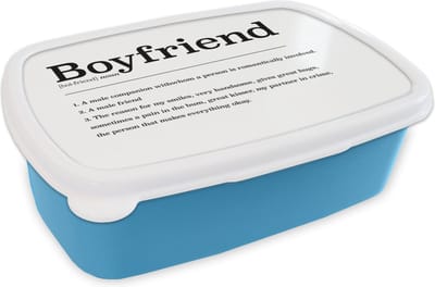 Broodtrommel Blauw - Lunchbox - Brooddoos - Woordenboek - Vriend - Quotes - Vriend definitie - Spreuken - 18x12x6 cm - Kinderen - Jongen