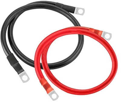 Batterijkabel 35 mm²/2 AWG, 30 cm, 12 V, Aansluitkabel met M8 Ringklemmen voor Auto's, Motorfietsen, Caravans en Marineblauw