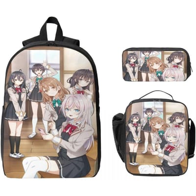 Alya Parfois Cache Ses Sentiments Dans Sac à Dos pour Enfants Russe Boîte à Lunch Trousse à Crayons pour Garçons Filles Sacs à Dos Cartable Sac à Dos Ensemble gray