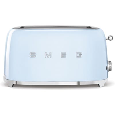SMEG TSF02PBEU Broodrooster - 4 Sneden - 2 Lange Sleuven - 1500W - 6 Bruiningsstanden - Ontdooifunctie, Opwarmfunctie & Bagelfunctie - '50s Style - Pastelblauw