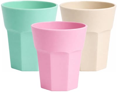 Plasticforte onbreekbare drinkglazen - 9x stuks - kunststof/plastic - mix van 3 kleuren - 360 ml - 10 x 9 cm