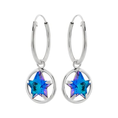 WeLoveSilver - Oorringen 925 Zilver - Met Capri Blue Kristal