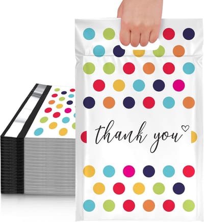 100 Verzendzakken Polymailers met Handvat 25x30 cm - Waterdicht en Scheurbestendig