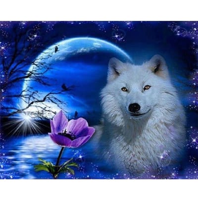 5D Diamantschilderij Wolf Diamantkunst Borduurwerk Mozaïek Dieren Kruissteek Handgemaakt Hobby Cadeau 20X30CM gray