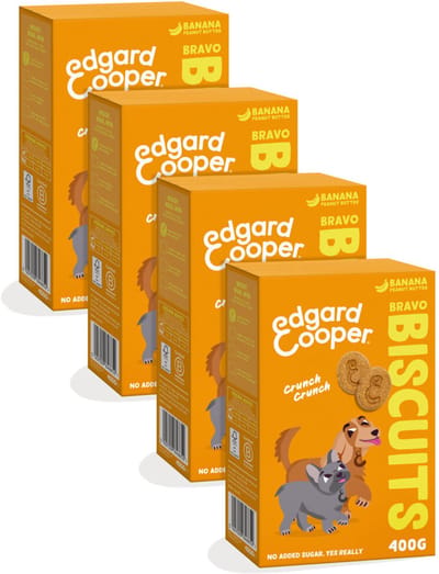 Edgard & Cooper Hondensnacks (Banaan, 400g x 1), Bravo Koekjes, Hondenkoekjes, Kruidige Voeding, Fruit, Groenten en Kruiden, Echte Ingrediënten voor Honden