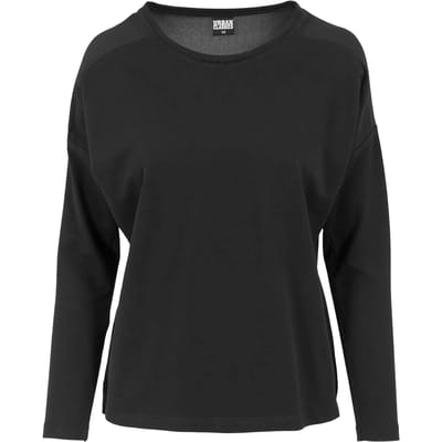 Urban Classics - Oversized Chiffon Crew Sweater/trui - XS - Zwart