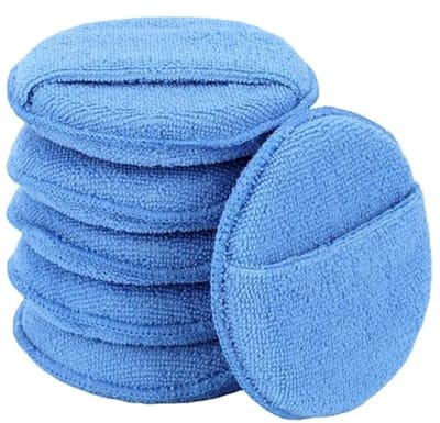 Microfiber Auto Wax Applicator Pads met Vinger Pocket - Polijsten en Detail Polijsten Foam Pads voor Auto Reiniging (5 inch, 6 Pack)