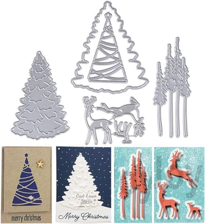 3 Stuks Kerstboom Snijdies - Scrapbooking Matrix Cutting Dies voor Papier en Kaarten