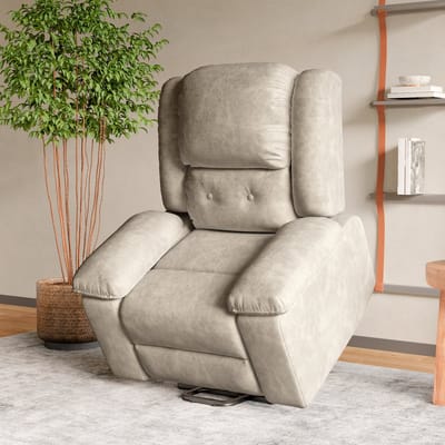 Massagestoel - Relaxfauteuil - Zetel - Sta op stoel elektrisch - Stof - 1 persoons - Met armleuning - Zeer comfortabel - Elektrisch - Bruin