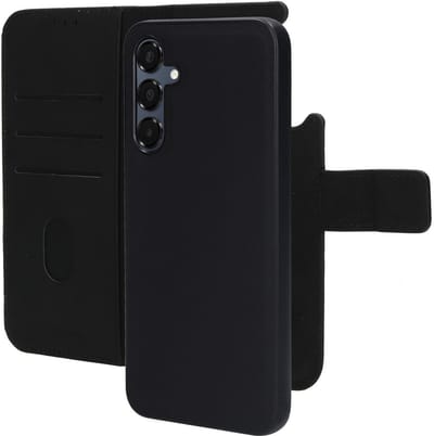 Mobiparts hoesje geschikt voor Samsung Galaxy A16 - Wallet 2-in-1 Boekhoesje - MagSafe - Echt Leder - Uitneembare Case - Sterke Magneet Sluiting - Contactloos betalen - Zwart