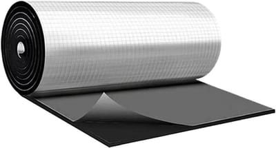 Zelfklevende Isolatie - Geluiddichte Schuimmat - Warmte En Geluid - Gesloten Cellen Schuim - 50x200 cm - Aluminium