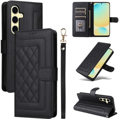 Pour Samsung Galaxy S24 FE S24 S23 Ultra S22 S21 Plus A06 A16 A05 A05S A15 A25 A35 A55 A54 A34 A24 Étui Portefeuille avec Dragonne For Samsung Galaxy S22 gray