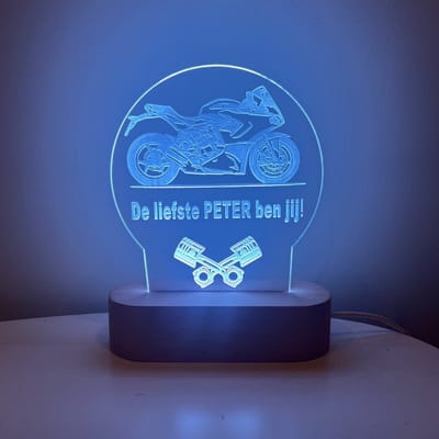 LED lamp liefste PETER | motor | liefste peter | peter vragen | peter worden | peetoom vragen | peettante worden | cadeau | geschenkdoos | giftbox | ellerliefste peter