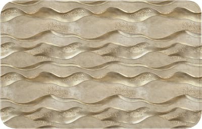Badmat 80x50 cm - Antislip - Golven - Patroon - Goud - Badmatten voor badkamer - Badkamermat - Douchemat - Badkamer mat