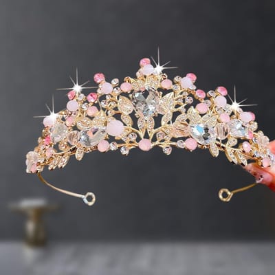 Serre-tête Couronne d'Enfant Mignon Serre-tête de Princesse Dieu des Cheveux Anniversaire Serre-tête Strass Féminin Mariée Fille Épingle à Cheveux Accessoires pour Cheveux gray
