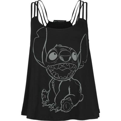 Lilo & Stitch - Disney Top - Stitch - Sit - S - voor Vrouwen - zwart