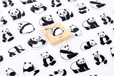 Panda Cartoon Stickers 45 stickers – Bullet Journal, Planner & Scrapbook Stickers – Sinterklaas & Kerstcadeau – Schoencadeau – Cadeaus onder €5
