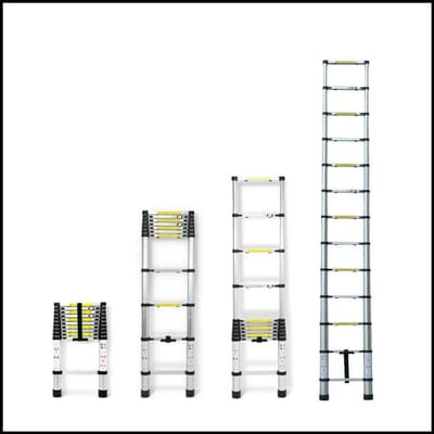 Aluminium Telescopische Ladder – Uitschuifbare Rechte Ladder – Draagbaar – Max. Belasting 150 kg – EN131 Certificering