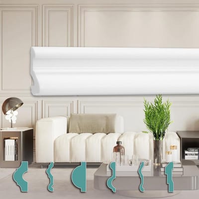 Wandlijsten Piepschuim - Stuklijsten Plafondlijsten - Interieur Verfraaien - Lichtgewicht Robuust Materiaal - 40 Meter Pakket - Wit