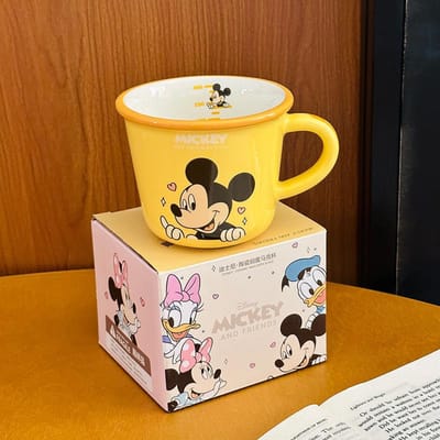 Mug en Céramique Mickey Minnie Dessin Animé Mignon Donald Duck Daisy Tasse à Eau Tasse Graduée Maison Lait Tasse Petit Déjeuner 300ml