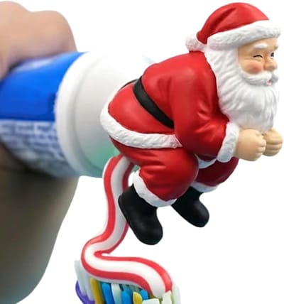 Tandpasta Opzetstuk - Kerstman Accessoire - Dagelijks Tandenpoetsen - Grappig 3D Ontwerp - 10 x 7 cm - Rood Wit