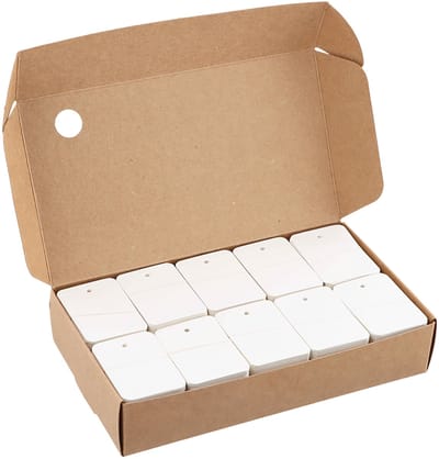 Dailygoods- Prijskaartjes 1000 stuks - Leeg/Wit - Kraftpapier/Bruin - 3,5 x 5 cm - Markeringsetiketten - Geschikt voor Kleding/Sieraden - Etiketten