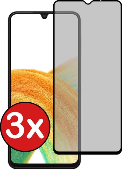 Screenprotector - 3 Stuks - Geschikt voor Samsung Galaxy A33 - Privacy Filter - Beschermglas - Gehard Glas - Tempered Glass - Screen Protector