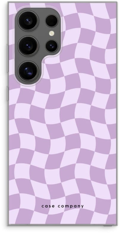 Case Company® - Hoesje geschikt voor Samsung Galaxy S24 Ultra hoesje - Grid Paars - Soft Cover Telefoonhoesje - Bescherming aan alle Kanten en Schermrand